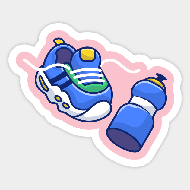 Running Sneaker And Mineral Bottle Water Sticker by Catalyst Labs